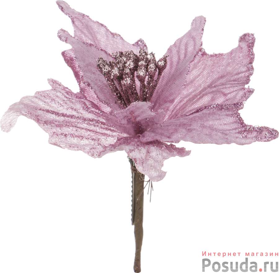 Цветок искусственный Пуансетия диаметр=20 cm на клипсе
