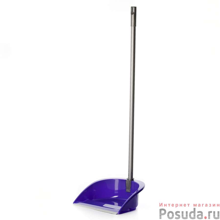 Совок с высокой ручкой Ленивка Люкс, цвет фиолетовый, Н=73 см