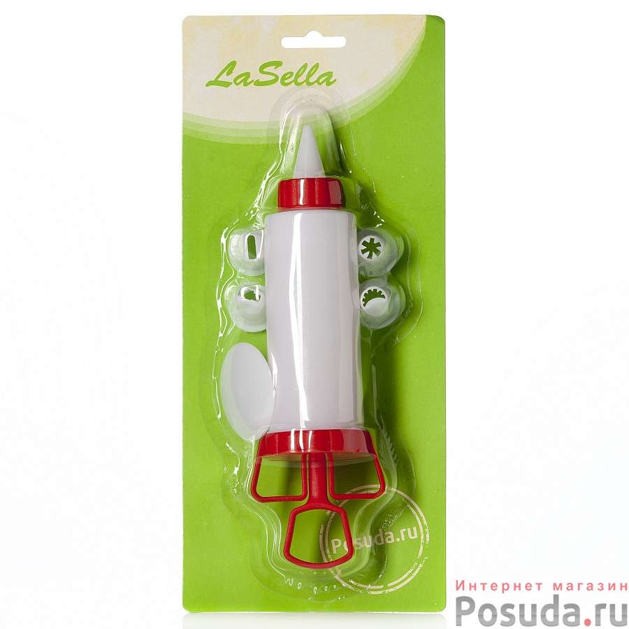 Шприц кондитерский "LaSella", со сменными насадками, 6 предметов