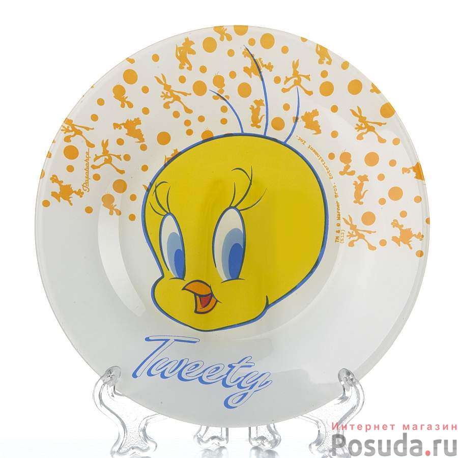Тарелка закусочная (десертная) Pasabahce Tweety, D=19,5 см