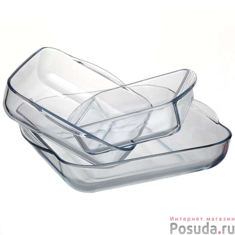 Набор посуды для свч Pasabahce Borcam Sets, 3 предмета, (1,95 л 220*256 мм + 3,2 л 282,5*270 мм + 1,04 л 210*164 мм)