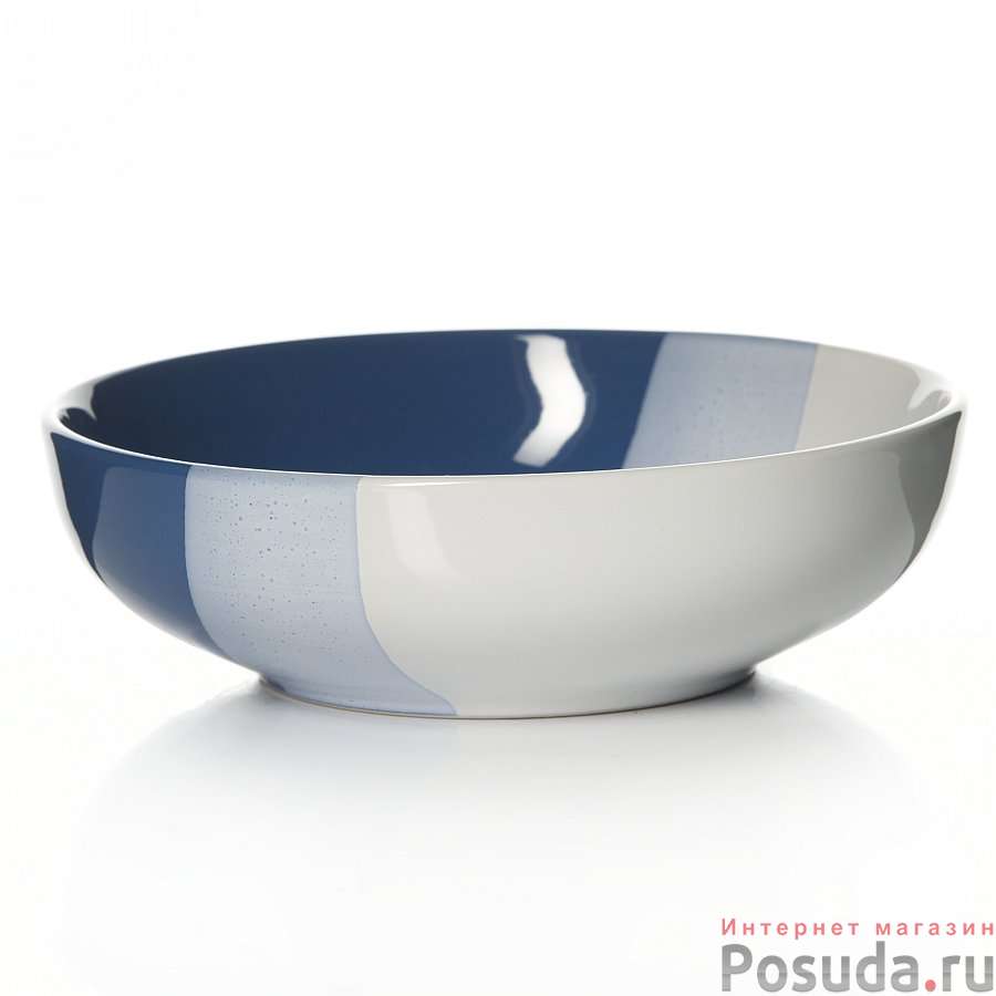 Тарелка сине-голубая, диаметр 17,8 см, высота 5,4см