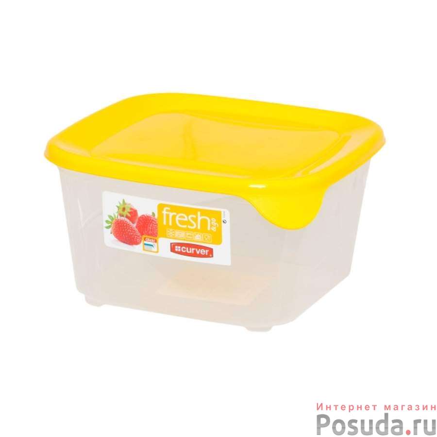 Емкость для заморозки и СВЧ Curver "Fresh & Go", цвет: желтый, 1,2 л