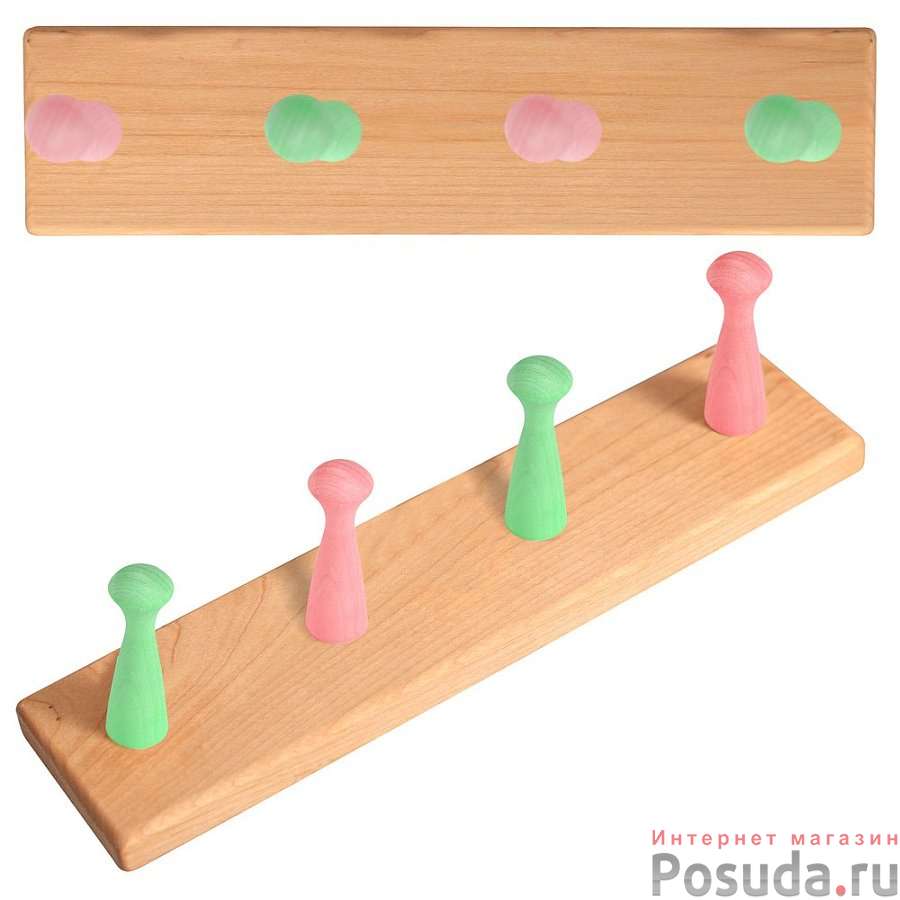 Планка настенная с 4 крючками. Размер 39,5х7х5 см. NEW