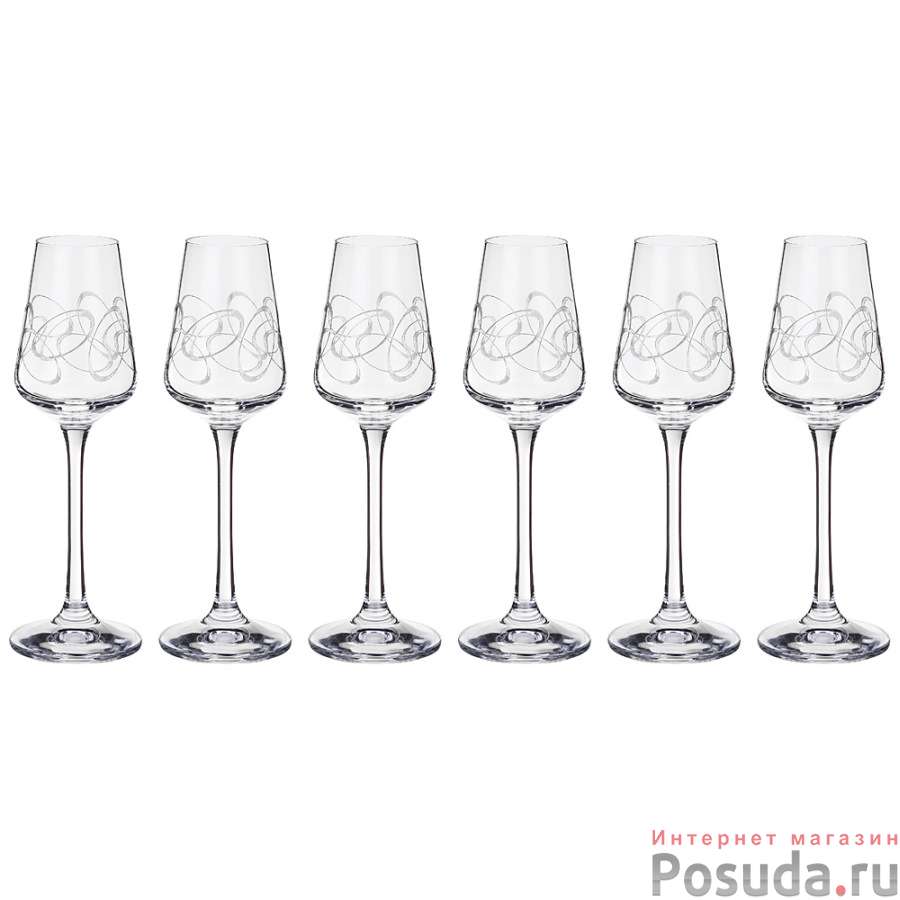 Набор рюмок из 6 шт. Sandra 65 мл. высота=18 см.