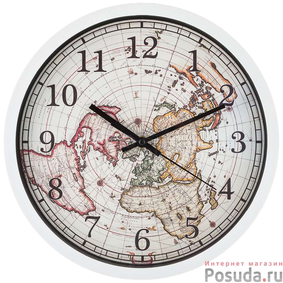 Часы настенные кварцевые World map диаметр=31 см. диаметр циферблата=27,5 см.