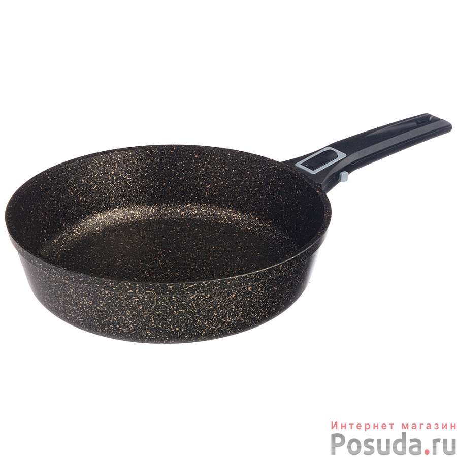 Сковорода agness премиум Черное золото 24x6,5 cм, корп 5 мм, съемн ручка, индукц, pfoa free