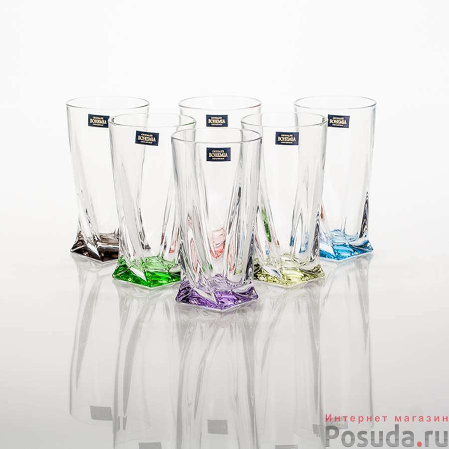 Наб. стаканов для воды "Квадро" 350 мл*6 /230177/Арлекино