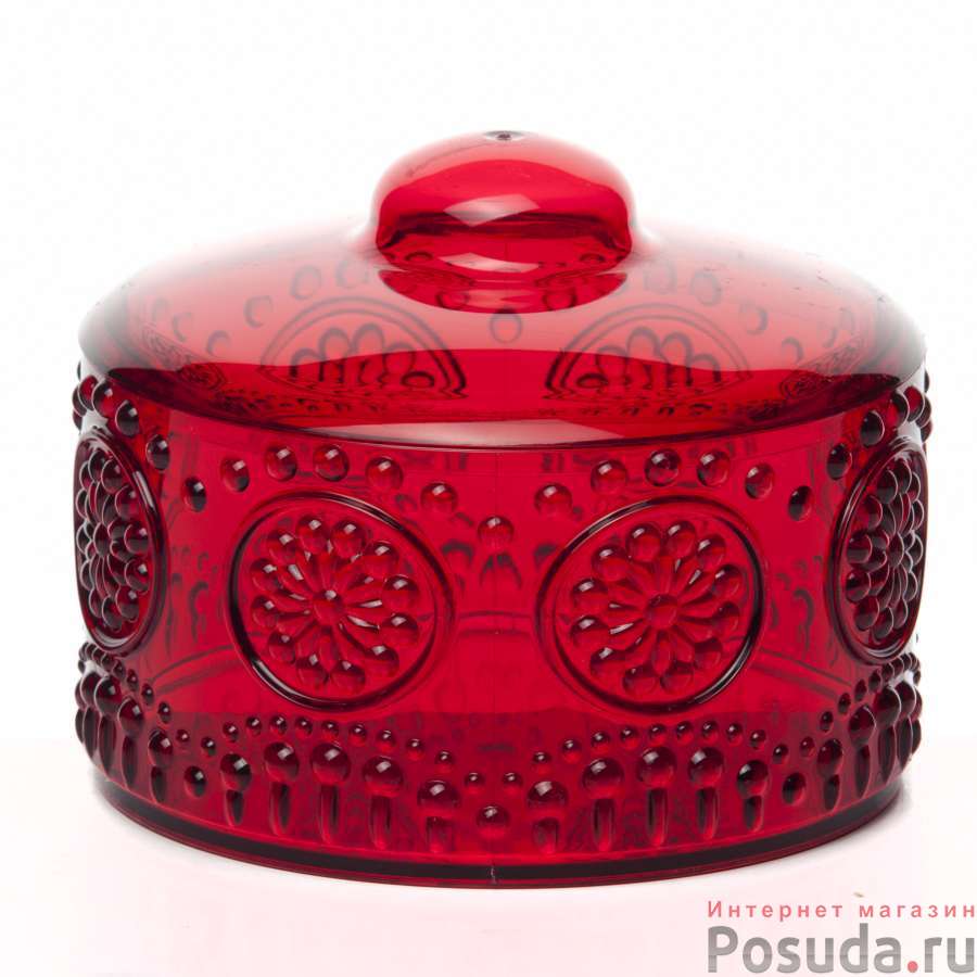 Сахарница с крышкой Каприз 0,6 л (красный)