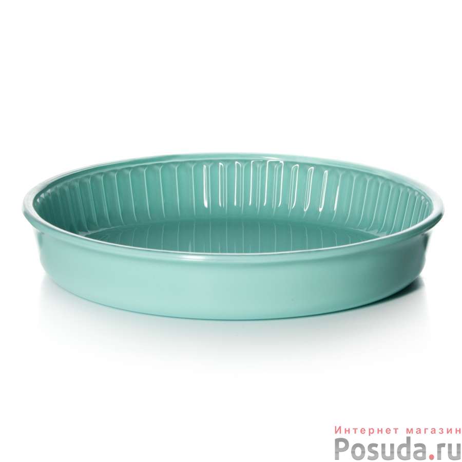 Посуда для свч круглая d=260 мм цв.стекло (цв.бирюз.)