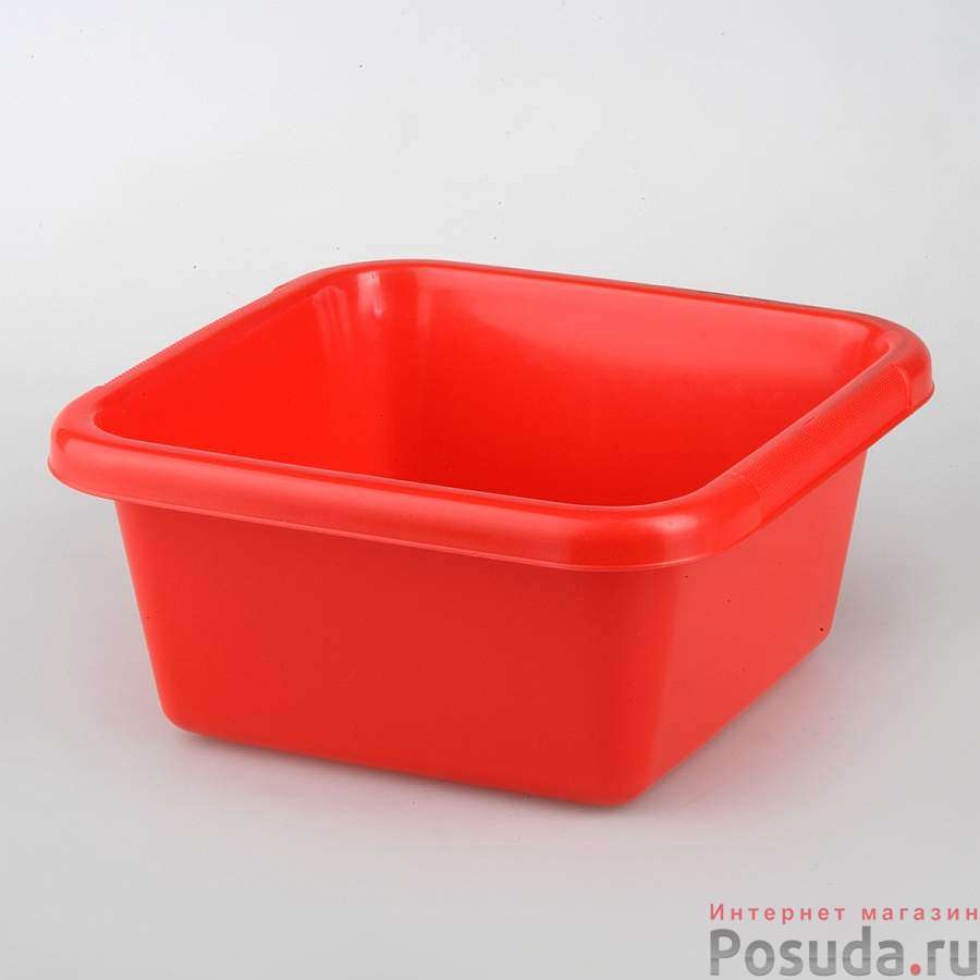 Таз квадратный, объем 6 л (цвет в ассортименте)