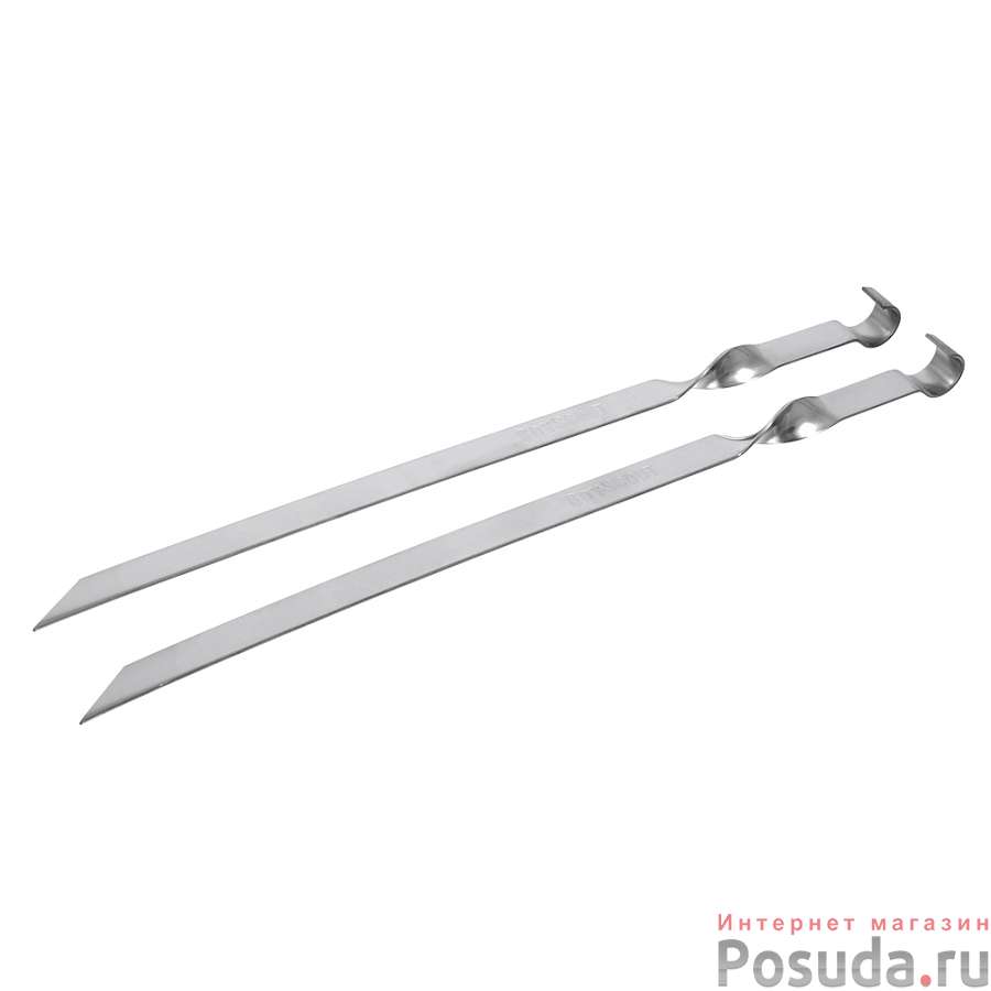 Шампуры для люля-кебаб, овощей 450х20х2 мм из НЕРЖАВЕЮЩЕЙ СТАЛИ, 2 шт. в упаковке