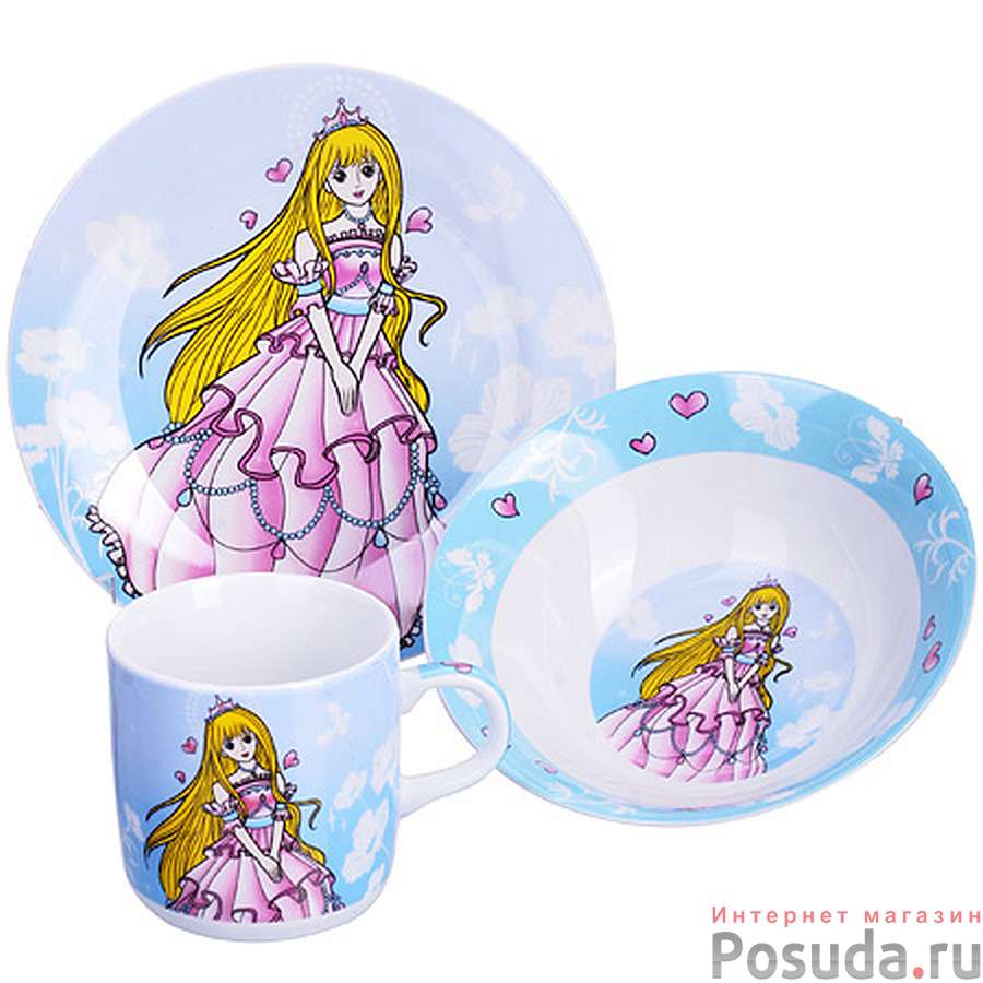 Набор детской посуды Loraine Принцесса, 3 предмета