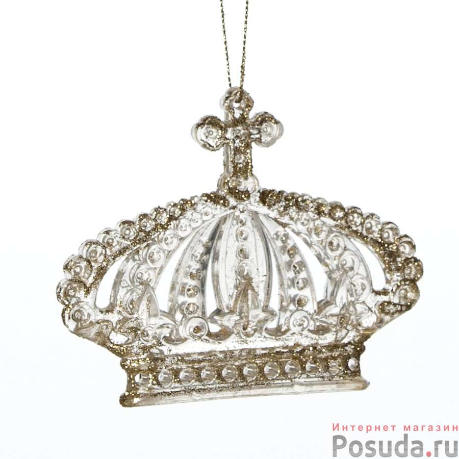 Украшение новогоднее подвесное House & Holder "Корона", высота 8 см