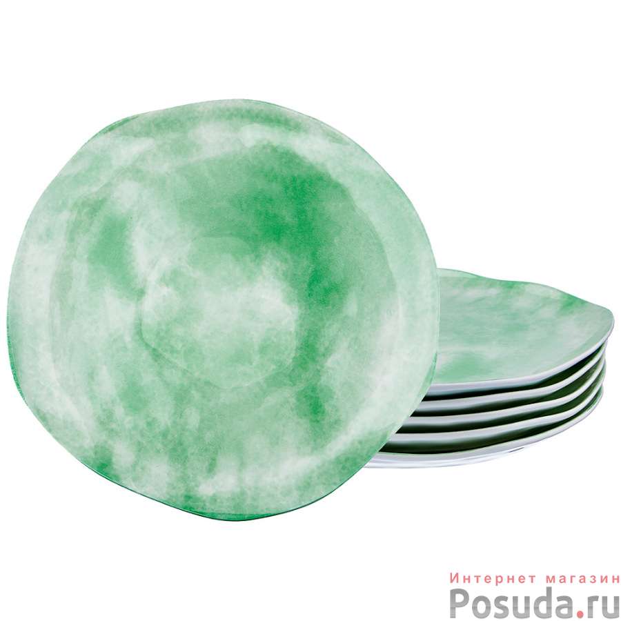 Набор тарелок десертных из 6 шт. диаметр=26 см. коллекция Парадиз цвет: райское яблоко (кор=4набор