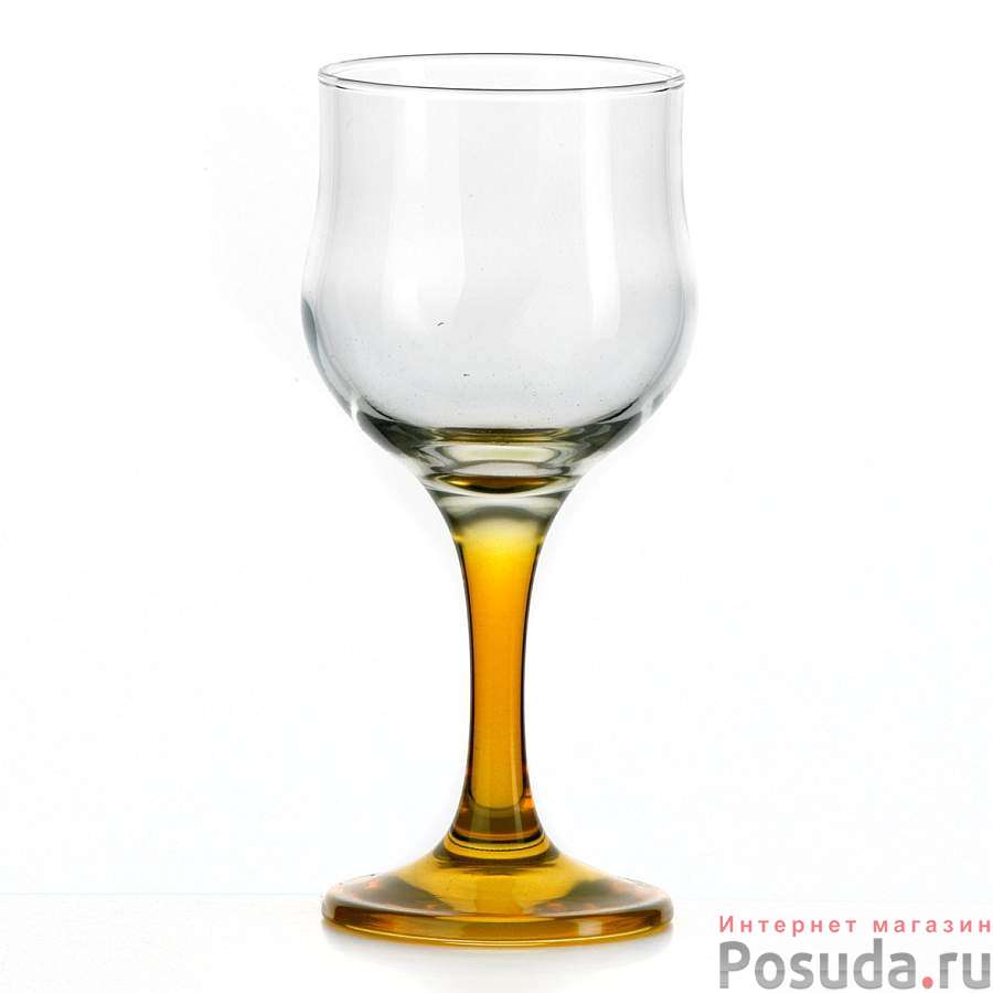 Набор фужеров 3 шт Pasabahce Enjoy, 200 мл (ножка желтая)