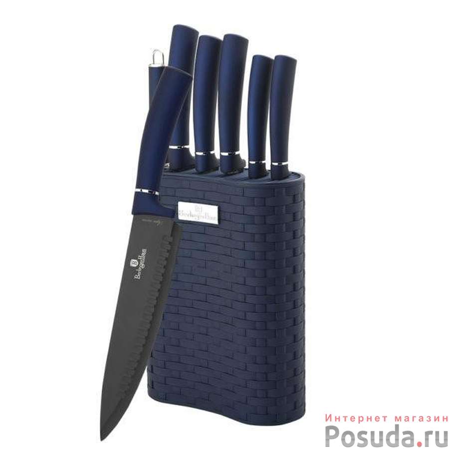 Aquamarine Edition Metallic Line Набор ножей на подставке 7 пр.