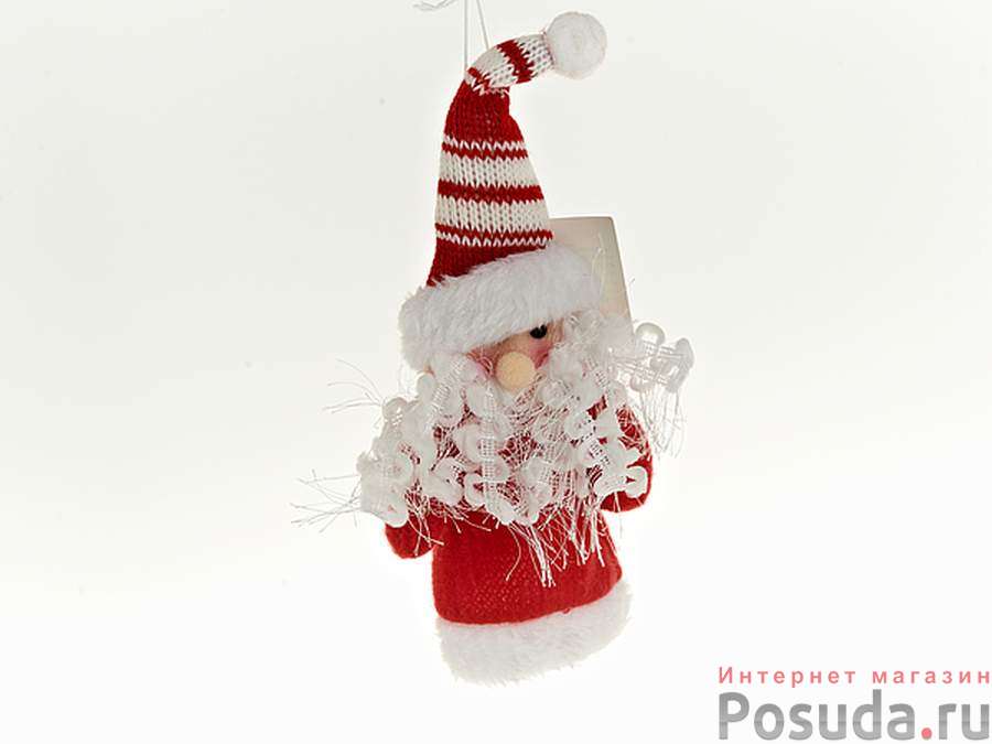 Украшение новогоднее (подвесное) "Санта Клаус/Снеговик" 8*3,5*20см. (2вида) (упаковочный пакет)