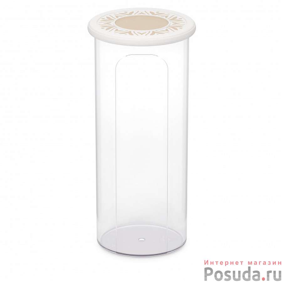 Банка для хранения сыпучих продуктов "Эстетика" 2,2л круглая (бело-бежевый)