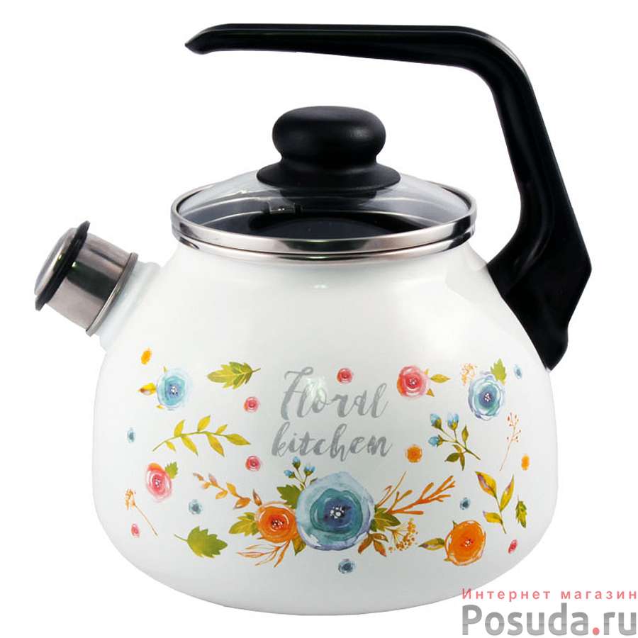 Чайник 3,0л со свистком Floral kitchen ТМ Appetite, 4с209я