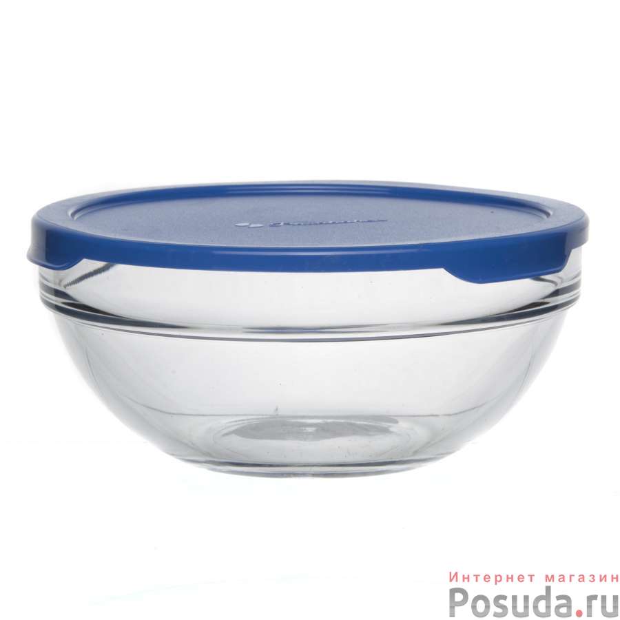 Салатник CHEF_S голубой с пластиковой крышкой 550 мл