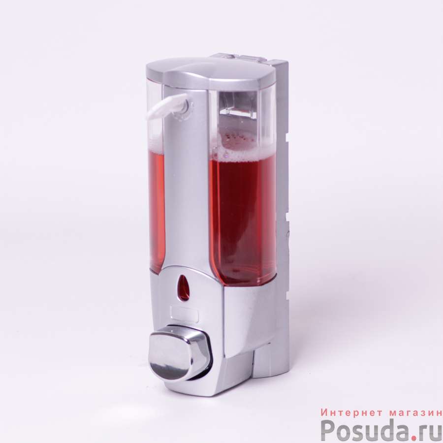 Дозатор для жидкого мыла 380мл пластиковый 8*8.5*19см (серебристый)
