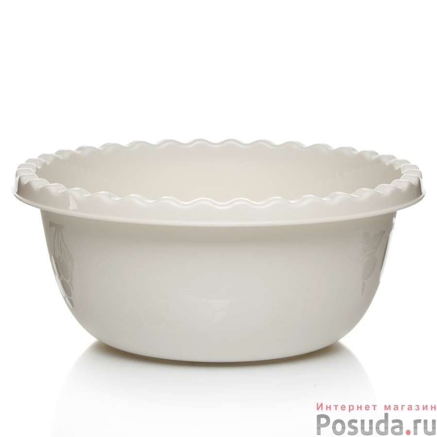 Миска круглая 5 л (белый ротанг)