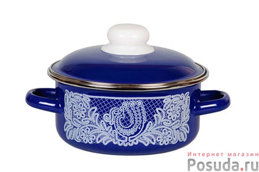 Кастрюля 5,0л цилиндрическая Вологодское кружево