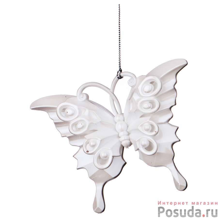 Декоративное изделие Бабочка 12*9 см цвет: белый без упаковки