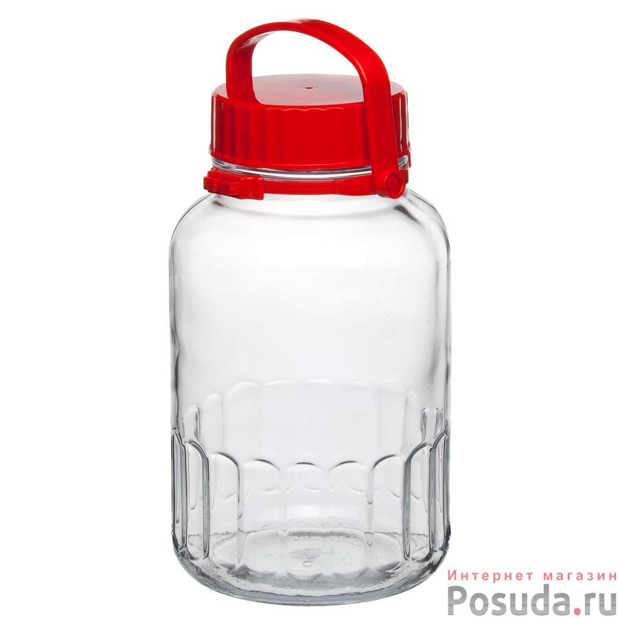 Банка с пласт.красн.крышкой Харвест 5000 мл