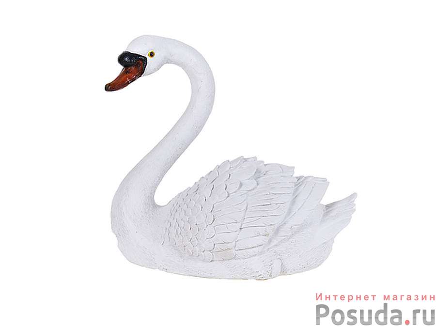 Фигурка декоративная для водоемов "Белый лебедь" 43*26*37,5см (без подарочной упаковки)