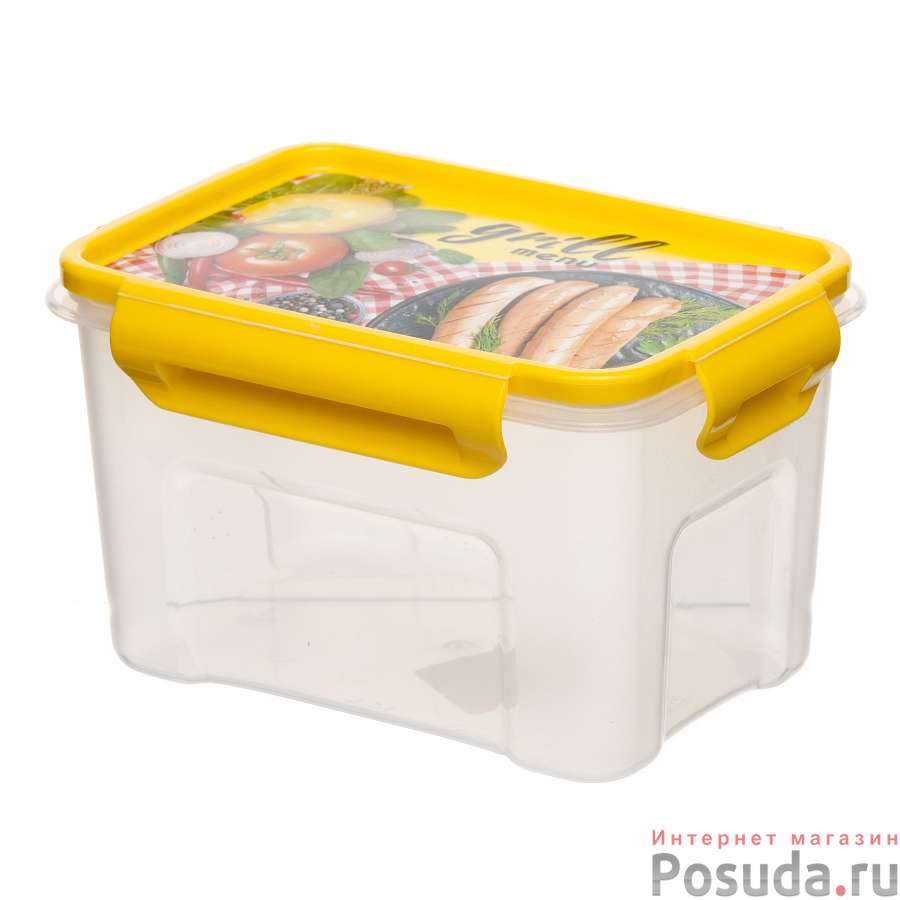 "GRILL MENU" КОНТЕЙНЕР ДЛЯ СВЧ ПРЯМОУГОЛЬНЫЙ 1,1л (цвет в ассортименте)