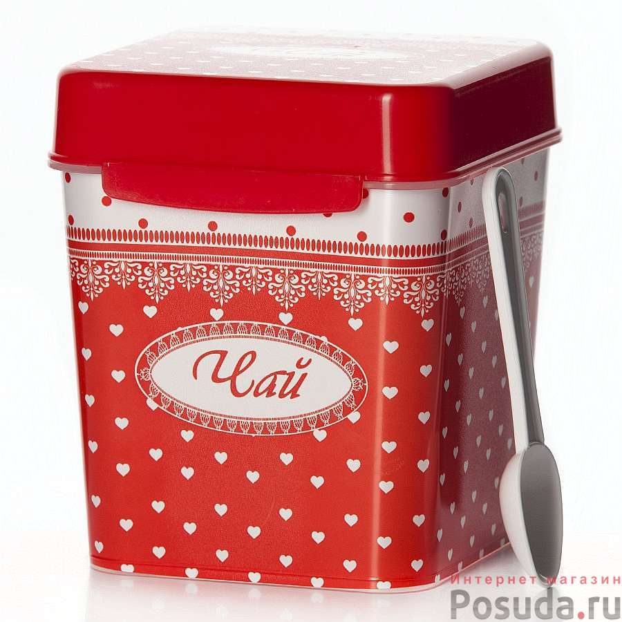 Емкость с ложкой Уют 1,2 л (чай) (цвет в ассортименте)