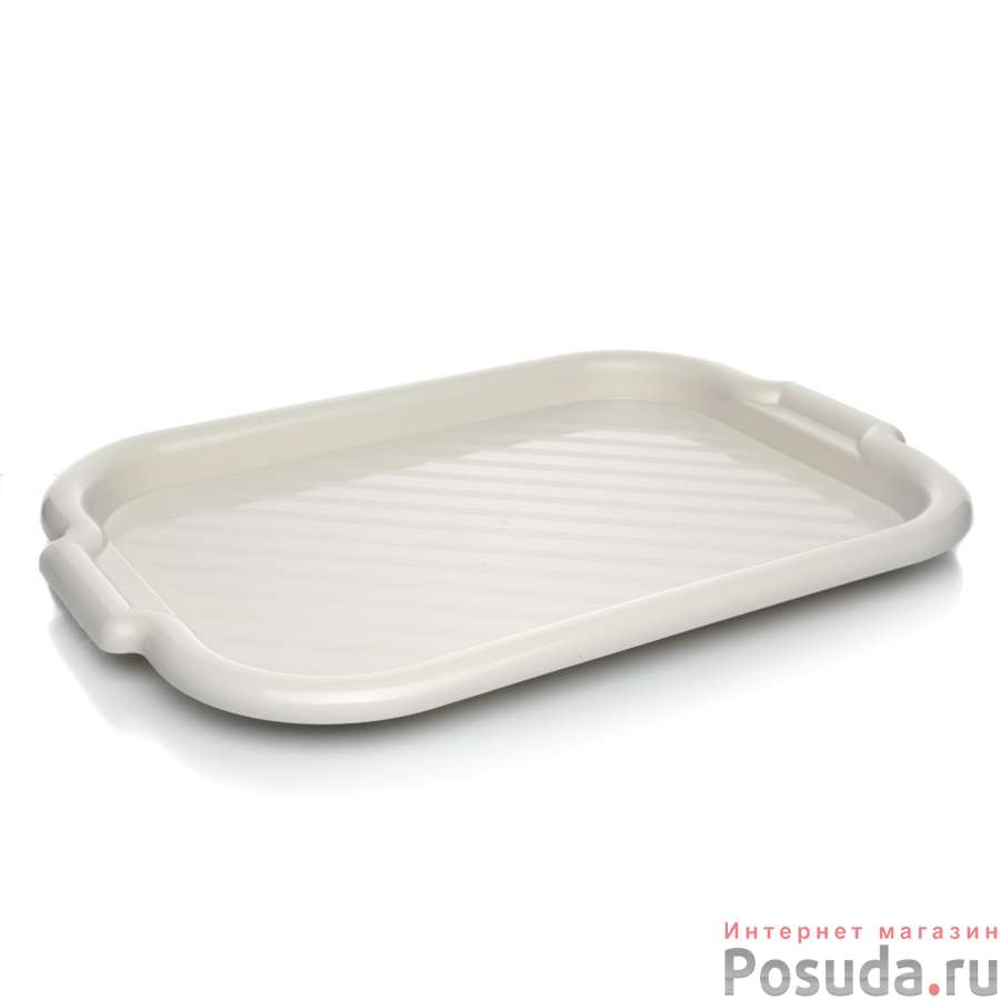 Поднос универсальный 27х39 см (белый ротанг)