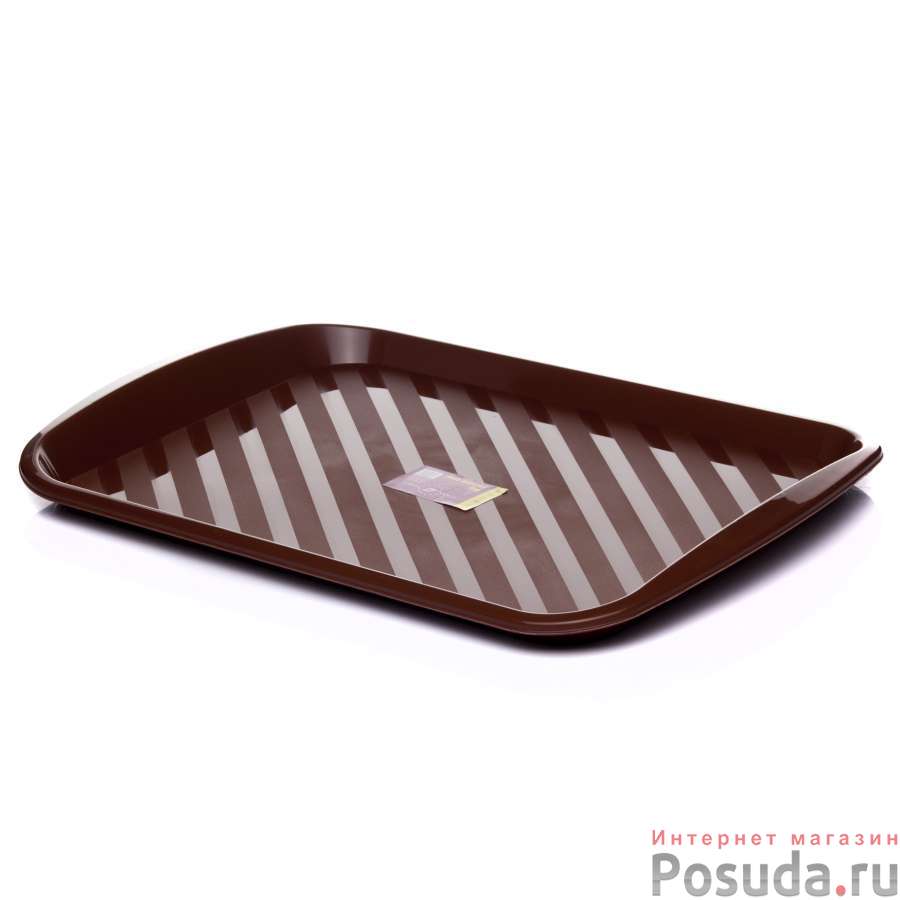 Поднос большой пластиковый, 42,5*31*2 см (цвет в ассортименте)