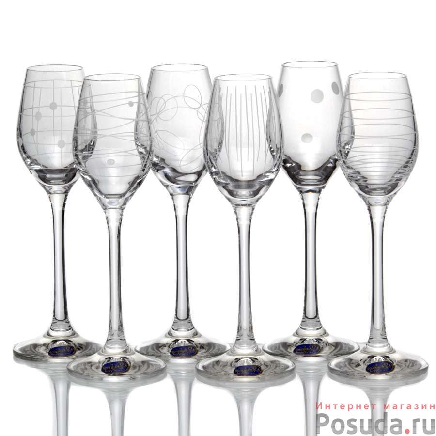 НАБОР РЮМОК ИЗ 6 ШТ. "ВИОЛА МИКС" 60 МЛ.ВЫСОТА=17 СМ.