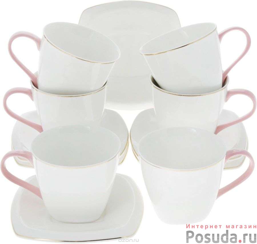 Чайный набор на 6 персон Loraine Нежность, 220 мл