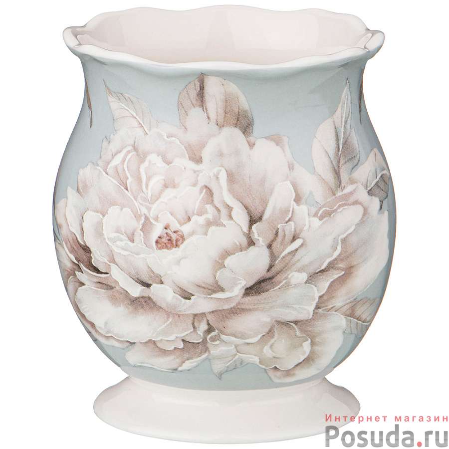Подставка под чайные ложки lefard Белый цветок 9 см голубая 