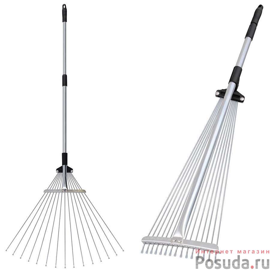 Грабли веерные складные с телескопической ручкой. Длина 77~110см.NEW