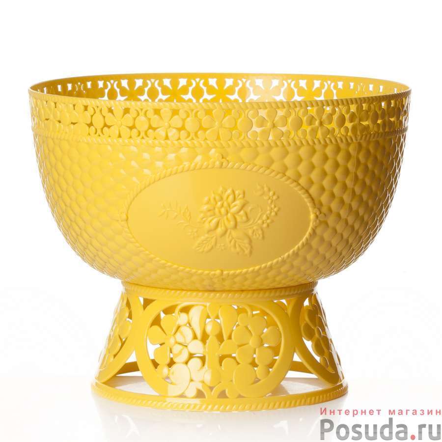Фруктовница на ножке Мозаика (желтый)