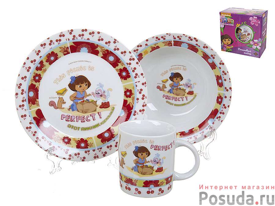Набор детской посуды Polystar "Даша-путешественница", 3 предмета