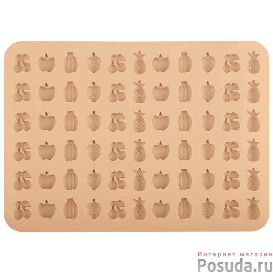 Форма для конфет, мармелада, льда PERFETTO фрукты, 66 ячеек