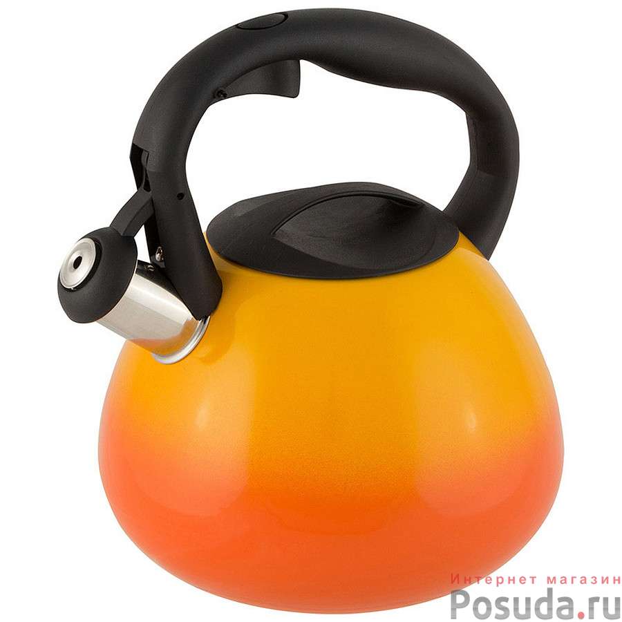 Чайник FANTASIA, объём 2,7 л, из нержавеющей стали со свистком, корпус с переходом цвета