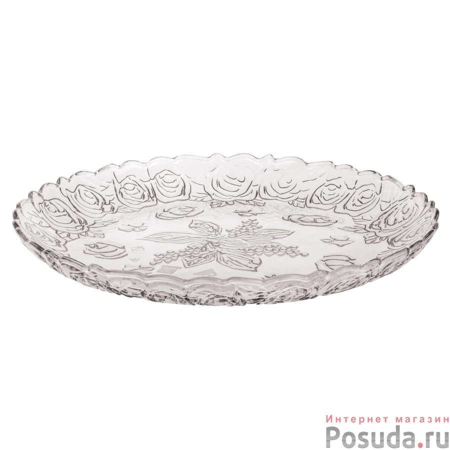 Поднос круглый Изобилие d=350 мм (прозрачный)