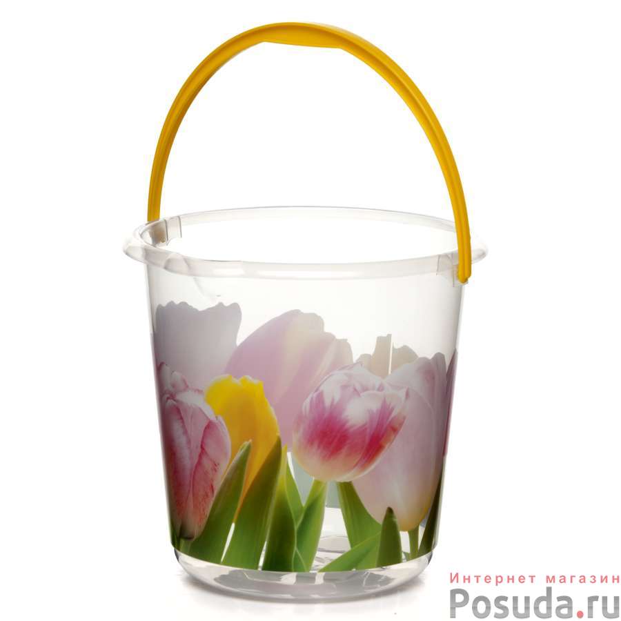 Ведро ДЕКО 3л (тюльпаны) (цвет в ассортименте)