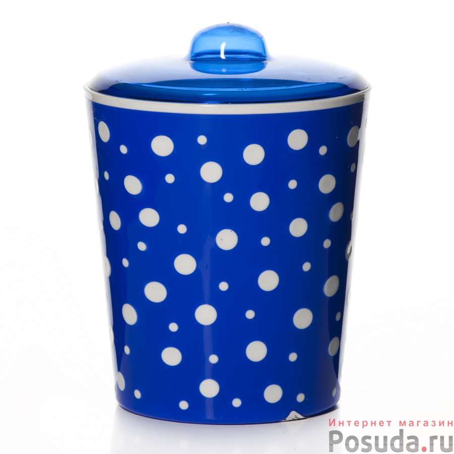 Банка с крышкой Горошек 2 л (бел.-син.)
