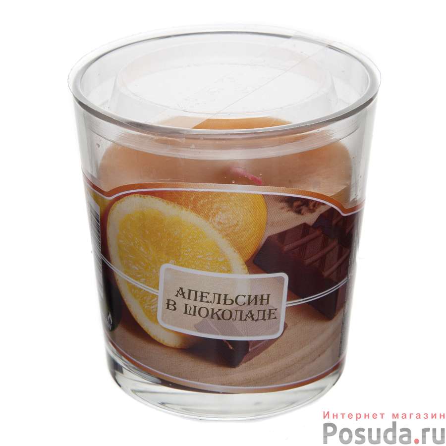 Ароматическая свеча в стакане "Апельсин в шоколаде"