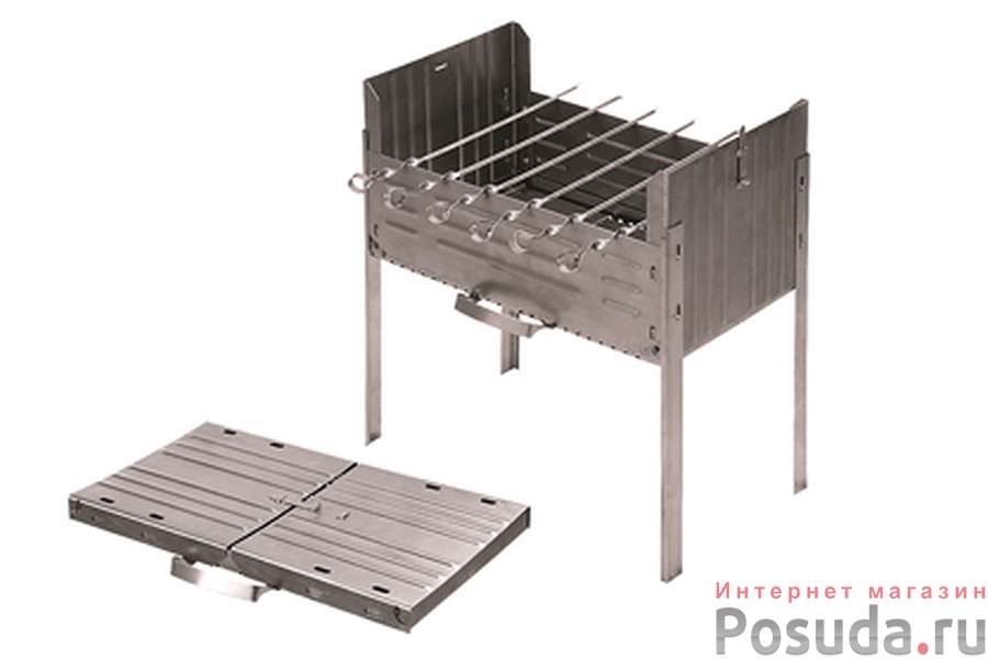 Мангал-дипломат нерж. №2 с 6-шампурами м02