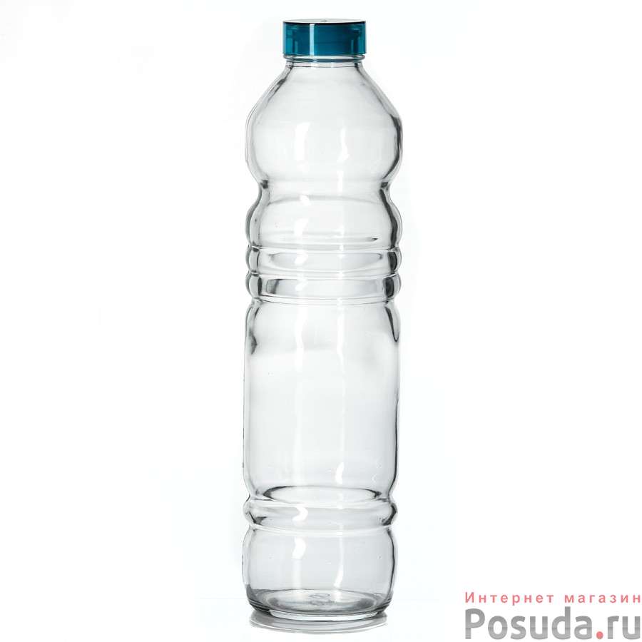 Бутылка "вита", объем 1100 мл, бирюзовая крышка с силиконовым уплотнителем