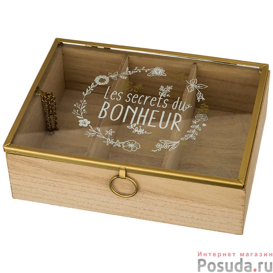 Шкатулка с 3-мя отделениями 20*15*6 см